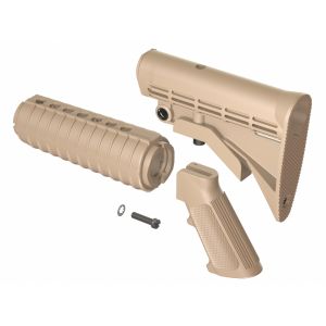 TACTICAL INTENT - COYOTE TAN AR15 M4 QD ENHANCED BUTTSTOCK, HANDGUARD AND A2 GRIP FURNITURE KIT